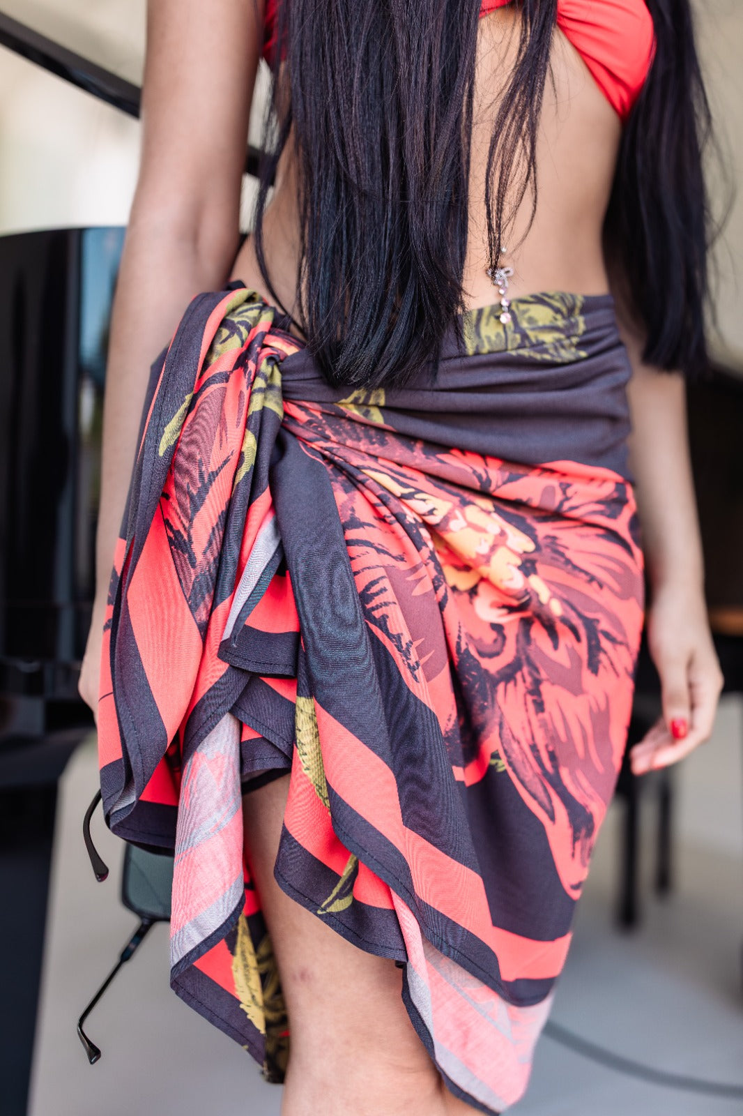 Crimson Bloom - UPF50+ Sarong